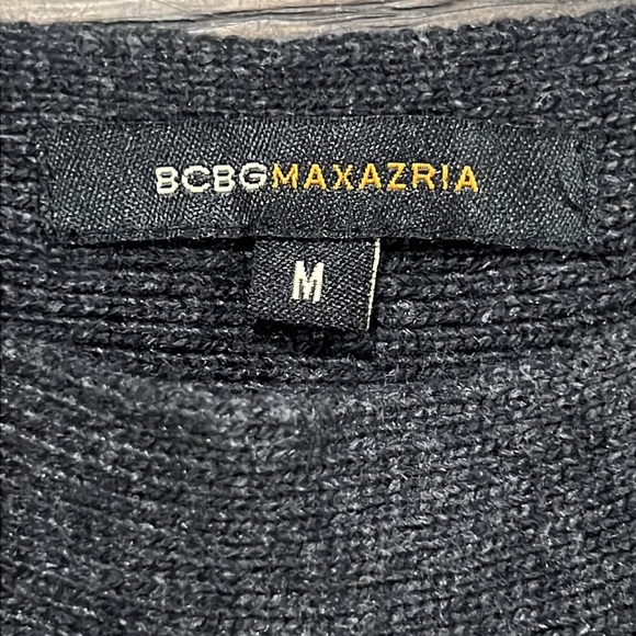 Vintage BCBGMaxAzria Babydoll Sweater Dress M Wool Grey Boho Pom Poms Y2K 90's - Picture 9 of 11